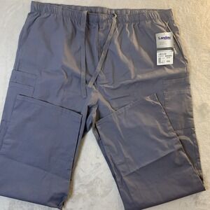Landau NEW Mens Scrub Pants Steel Gray Draw String  XXL  7 Pockets
